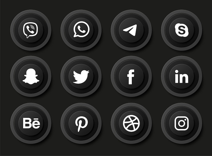Icone social media. Collezione logo social media.