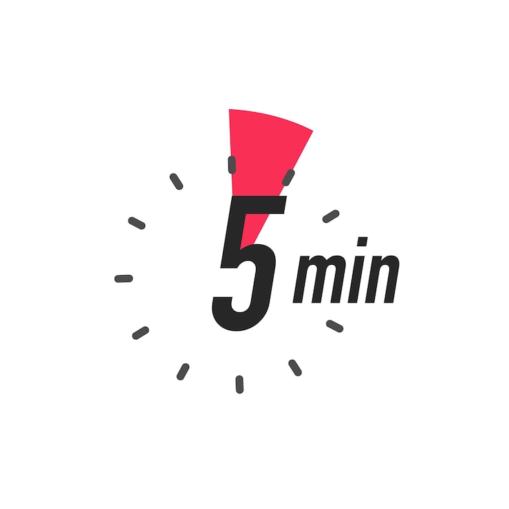 Vettore icone timer 5 minuti vettore colore nero