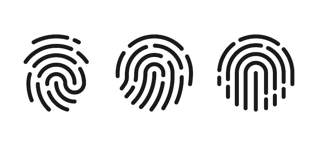 Icone vettoriali di impronte digitali