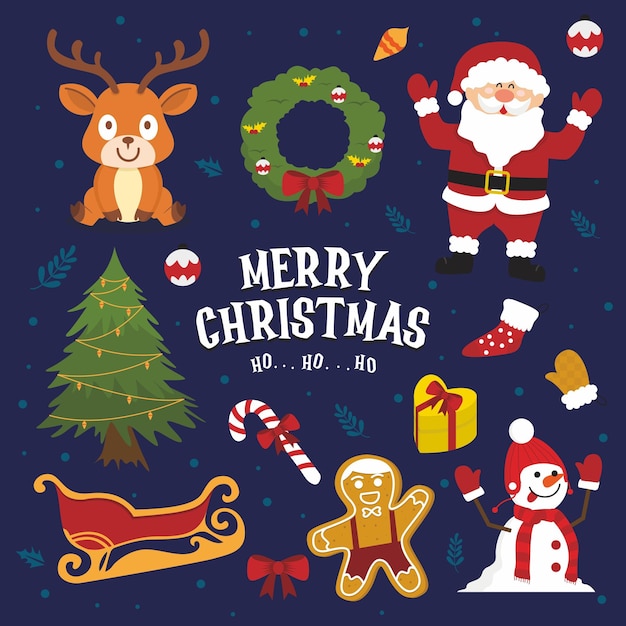 Icone vettoriali di natale disegnate a mano decorazione di capodanno illustrazione dei cristiani di natale