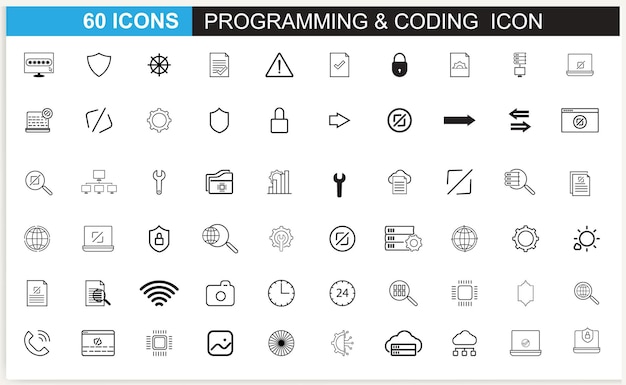 Icone vettoriali gratuite di programmazione e codifica