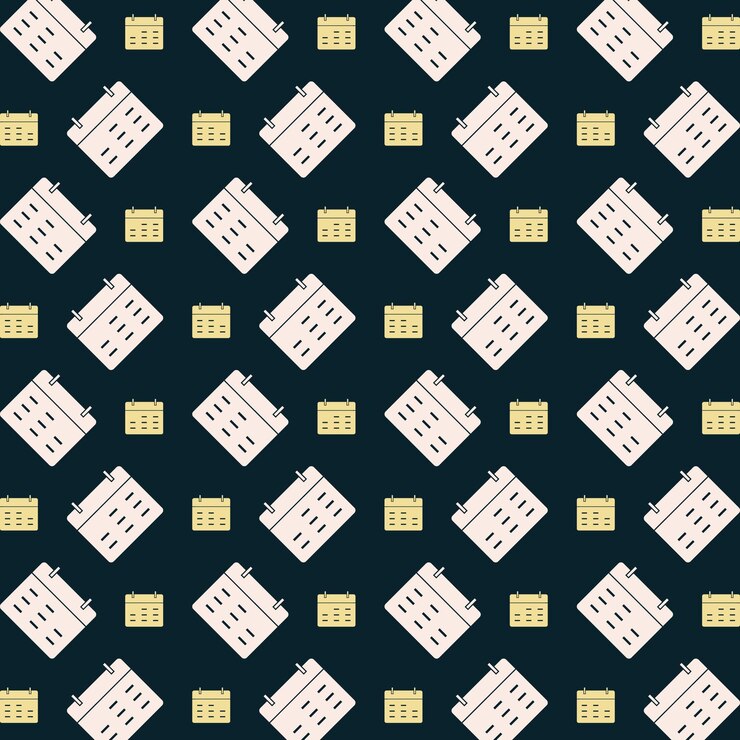 Vettore iconica del calendario che ripete il modello di tendenza illustrazione vettoriale colorata sfondo scuro