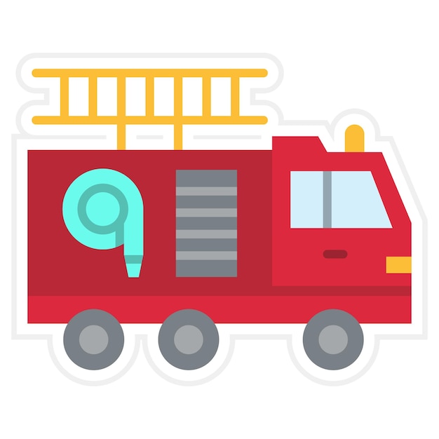 Iconica del camion dei pompieri