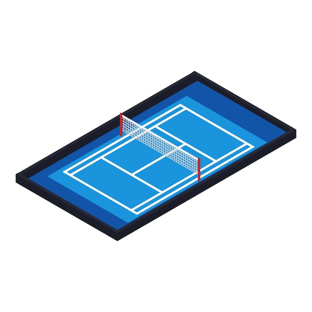 Iconica del campo da tennis Isometrica dell'icona vettoriale del campo da tenis per il web design isolata su sfondo bianco