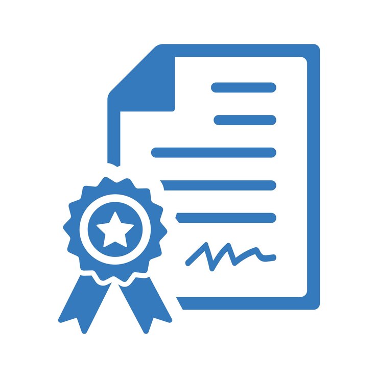 Vettore iconica del certificato di assalto versione blu