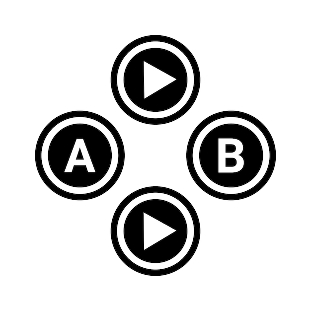 Iconica del gamepad del controller dei pulsanti Grafica vettoriale nera