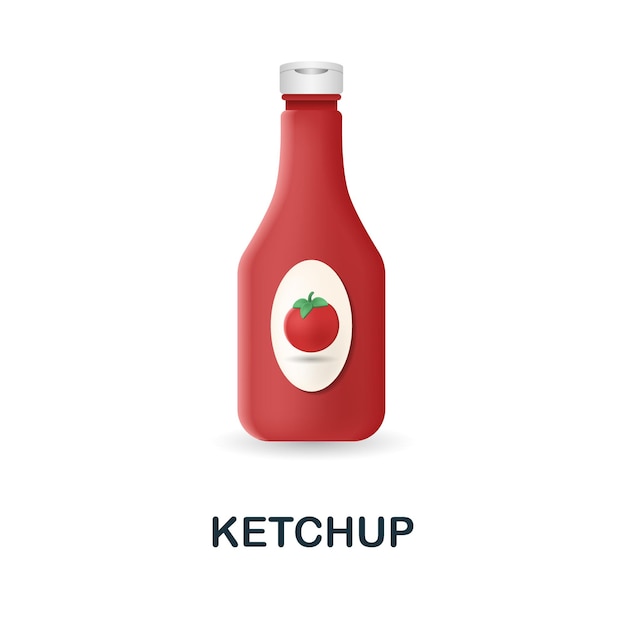 Iconica del ketchup d'illustrazione della collezione del mercato alimentare