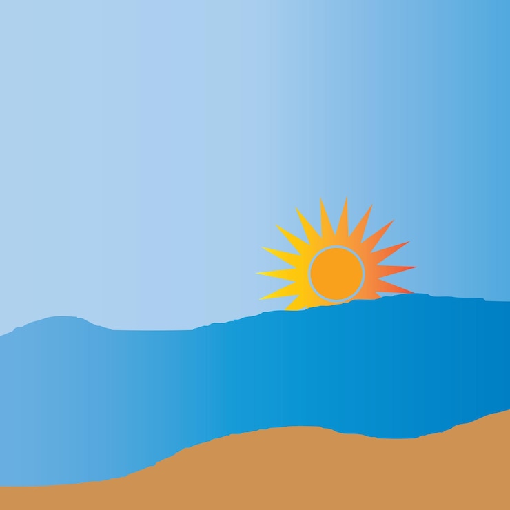 Vettore iconica del tramonto