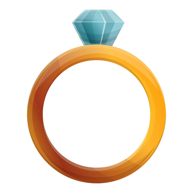 Iconica dell'anello di diamante Caricatura dell'icona vettoriale dell'anillo di diamante per il web design isolata su sfondo bianco
