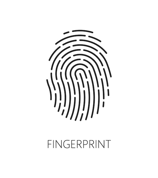Iconica dell'identificazione biometrica delle impronte digitali