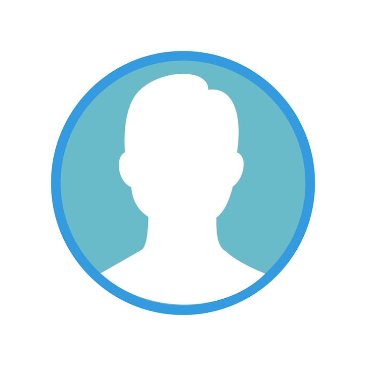 Vettore iconica dell'immagine del profilo dell'avatar su sfondo blu stile di progettazione piatto risorse progettazione di elementi grafici