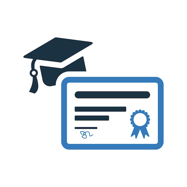 Iconica dell'istruzione del diploma del certificato Logo vettoriale modificabile
