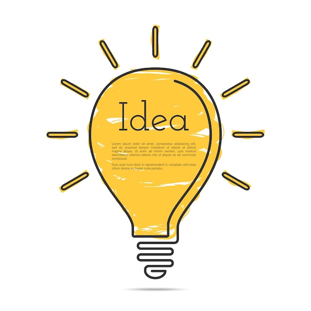 Iconica della lampadina con concetto di idea