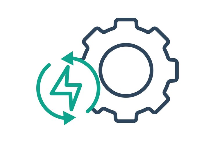 Iconica della linea di efficienza energetica