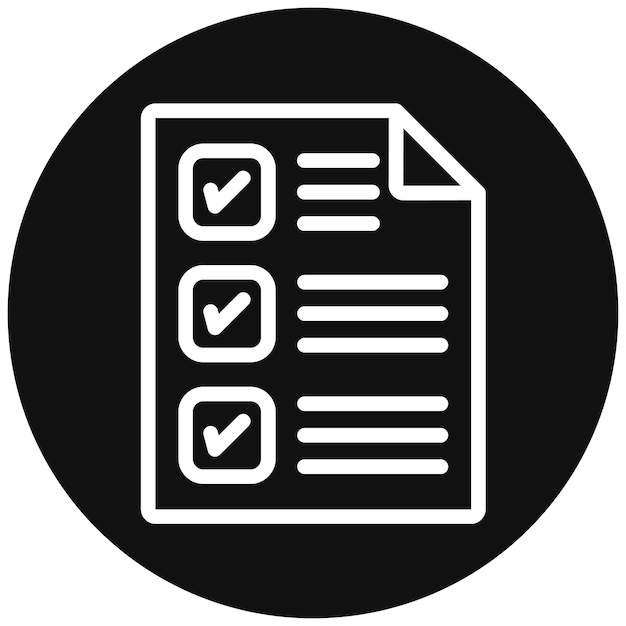 Iconica della lista di controllo del sito web