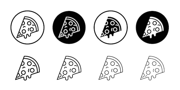Iconica della pizza Logo vettoriale a contorno semplice