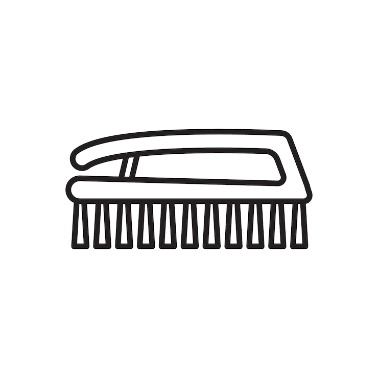 Vettore iconica della spazzola di lavaggio logo vettoriale di linea nera