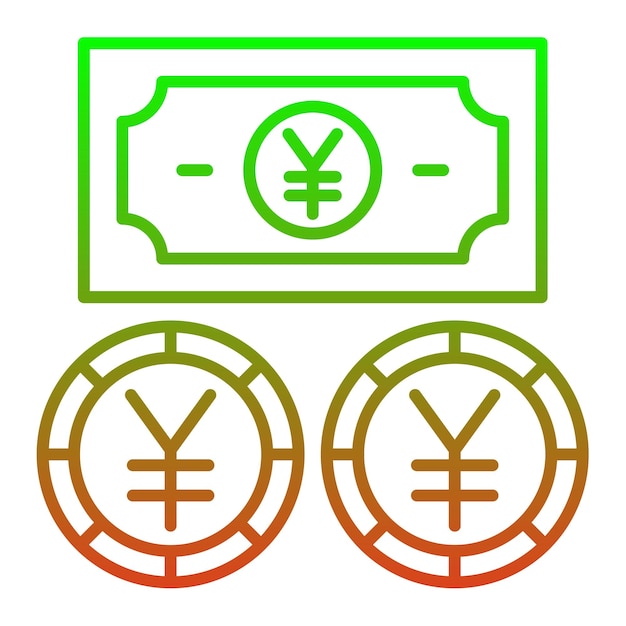 Iconica della valuta yen