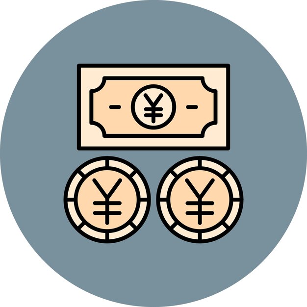 Iconica della valuta yen