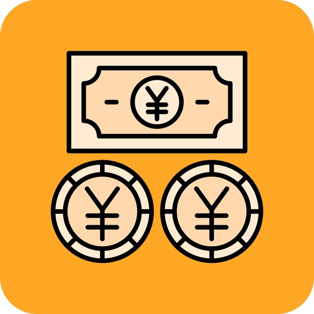 Iconica della valuta yen