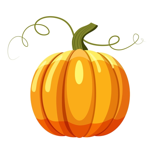 Iconica della zucca Illustrazione cartonificata dell'icona vettoriale della zucca per il web