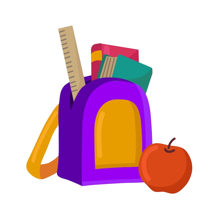 Vettore iconica dello zaino scolastico clipart avatar logotipo illustrazione vettoriale isolata