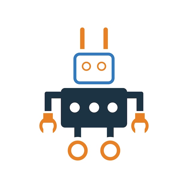 Iconica di assistente domestico robot Logo vettoriale modificabile