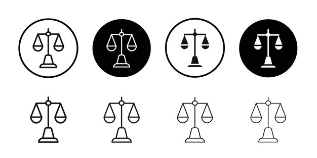 Iconica di avvocato in legge Contorno sottile semplice
