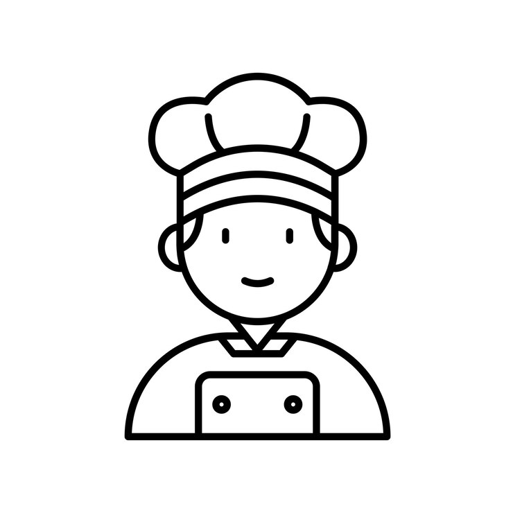 Vettore iconica di chef lineart