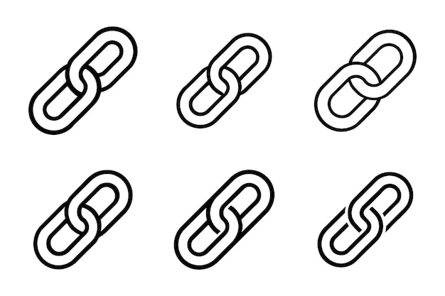 Iconica di collegamento impostata in stile line art