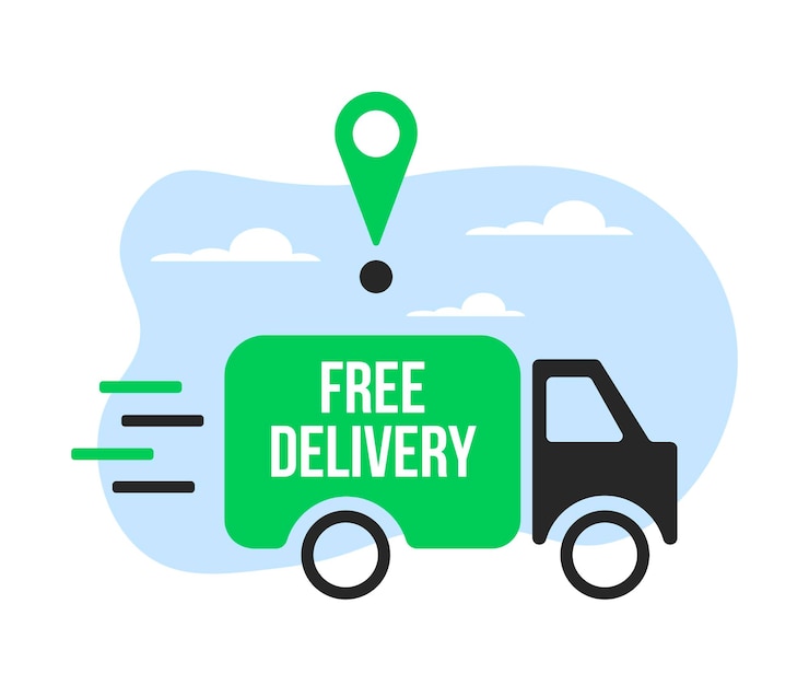 Vettore iconica di consegna consegna veloce consegna gratuita camion di consegna a domicilio illustrazione vettoriale