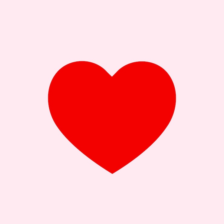 Vettore iconica di cuore rosso di san valentino forma di cuore su sfondo rosa