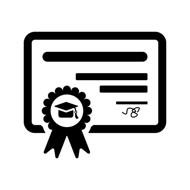Iconica di diploma di laurea Grafica vettoriale nera