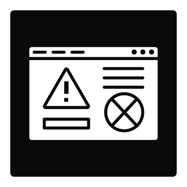 Iconica di errore del sito web