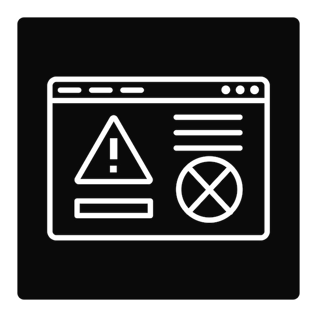 Iconica di errore del sito web