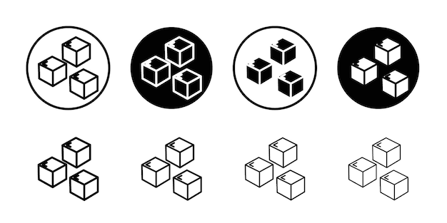 Iconica di ghiaccio piatta e semplice progettazione del set