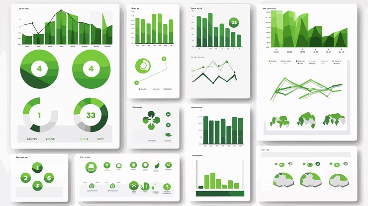 Vettore iconica di grafici moderni con elementi di design bonus
