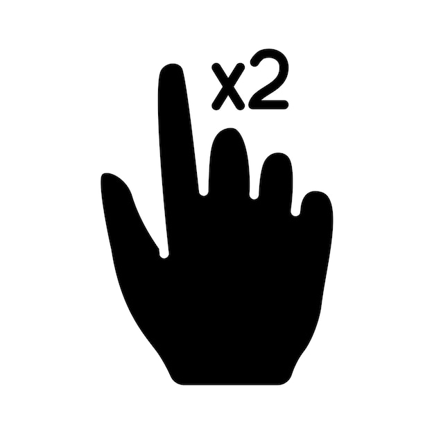 Iconica di impostazione dei gesti Swipe tap doubleclick rotate pinch zoom scroll gesture touchscreen interazione interfaccia utente movimento della mano multitouch gesture swipe pinch control
