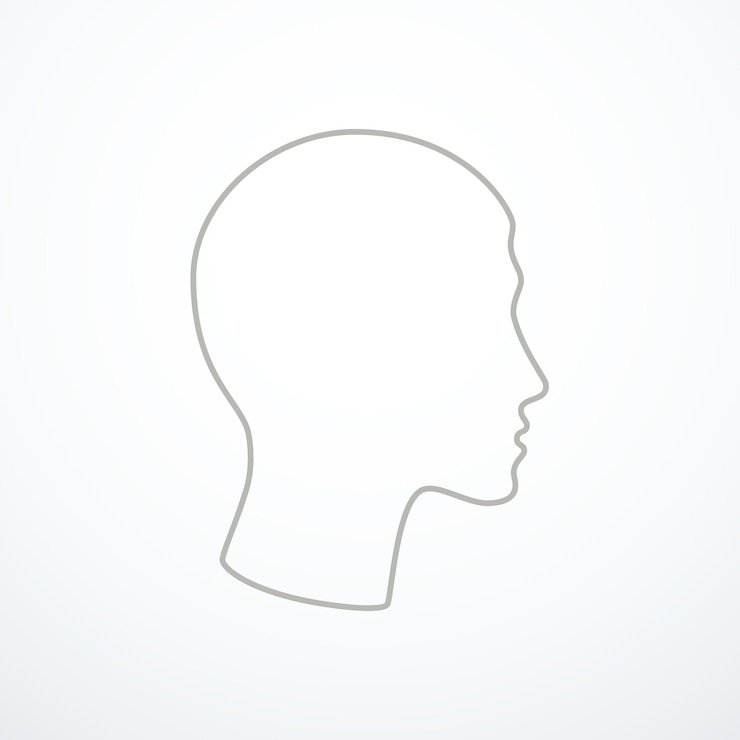 Vettore iconica di linea di silhouette della testa dell'uomo illustrazione vettoriale
