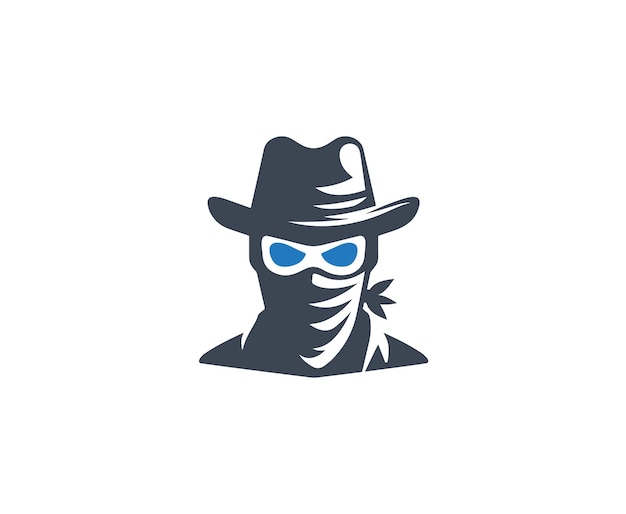 Iconica di maschera di bandito Maschere di criminali banditi icona della mafia Logo di maschere.