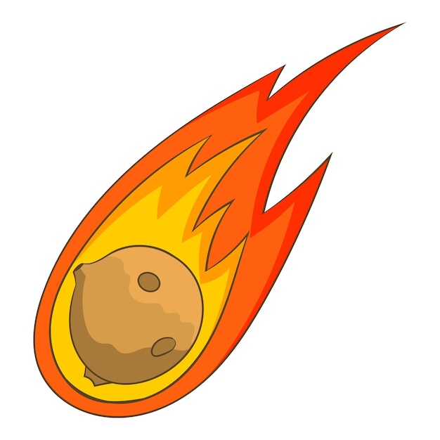 Iconica di meteorite fiammeggiante Illustrazione animata dell'icona vettoriale di meteoriti fiammeggianti per il web design