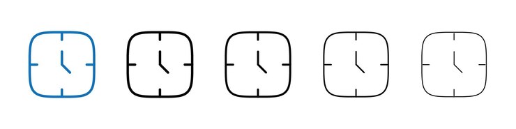 Vettore iconica di orario logo vettoriale di contorno per la web ui