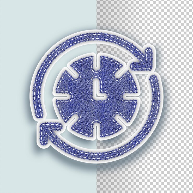 Vettore iconica di orologio a texture denim con sfondo modificabile