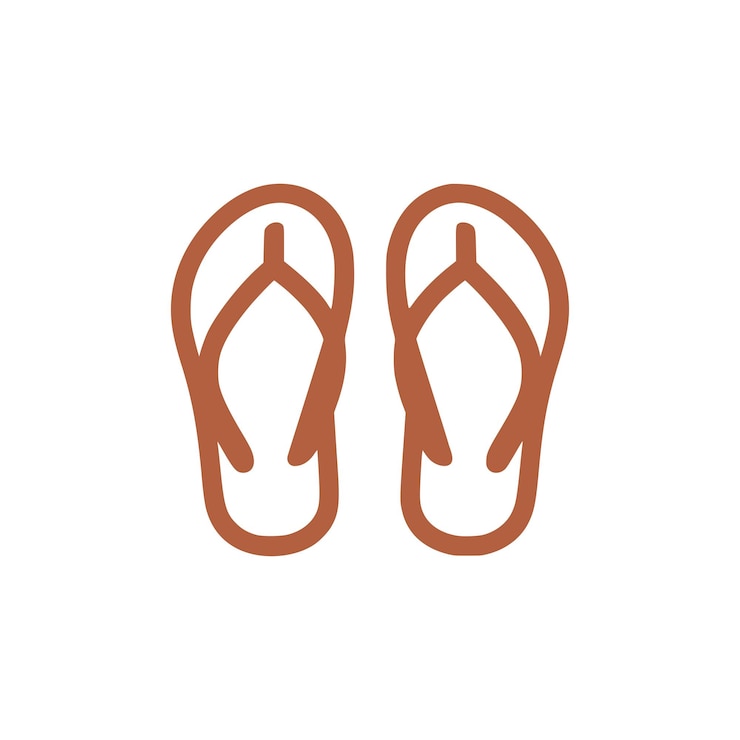 Vettore iconica di pantofole su sfondo bianco illustrazione vettoriale in stile piatto alla moda