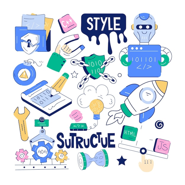 Iconica di programmazione web in stile lineare