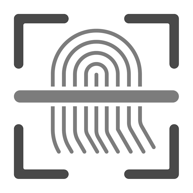 Iconica di scansione delle impronte digitali