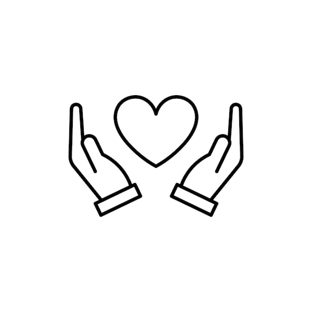 Iconica di una mano che tiene un cuore