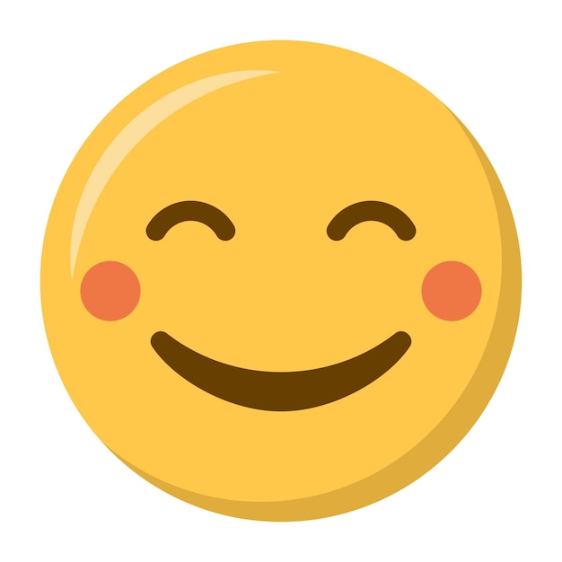 Iconica emoji con la faccia sorridente timida