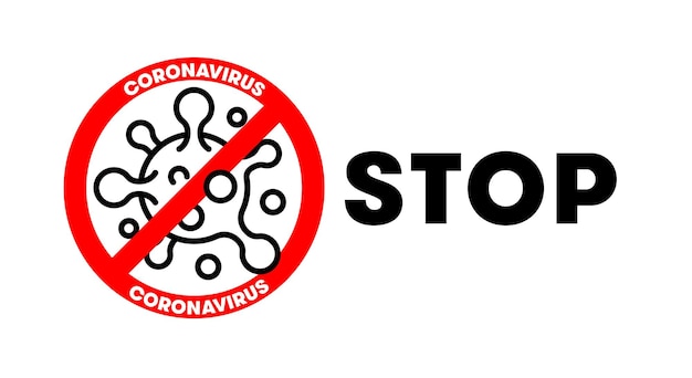 Iconica STOP CORONAVIRUS Iconica COVID-19 minima per le infografie
