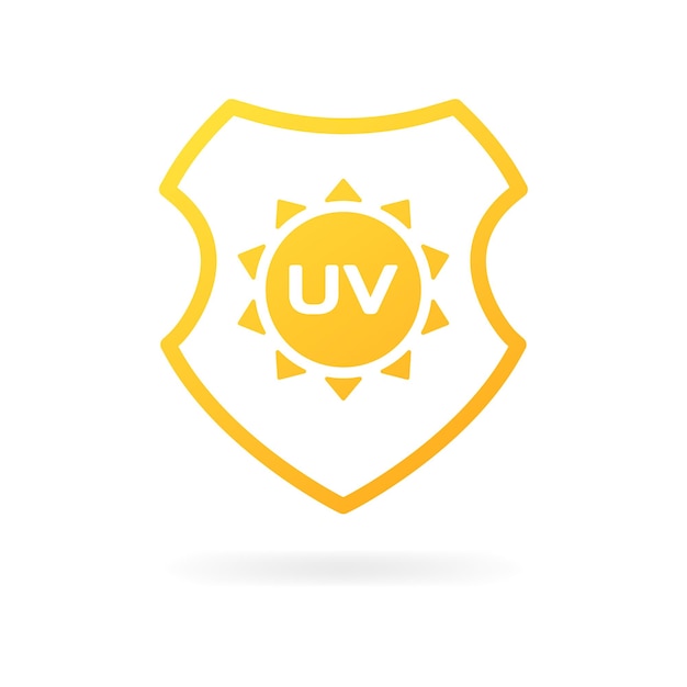 Iconica UV Protezione solare gialla piatta Protezione UV Iconica vettoriale